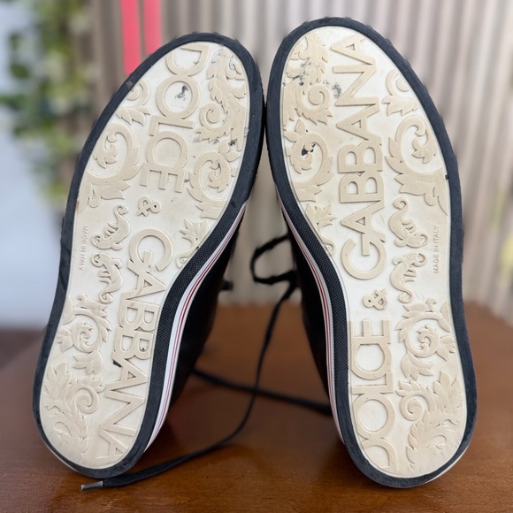 WOW 🔥 DOLCE & GABBANA 🩶 Luxury Low Top Leather Mens Size 7 Sneakers (Authentic)! - Picture 12 of 17
